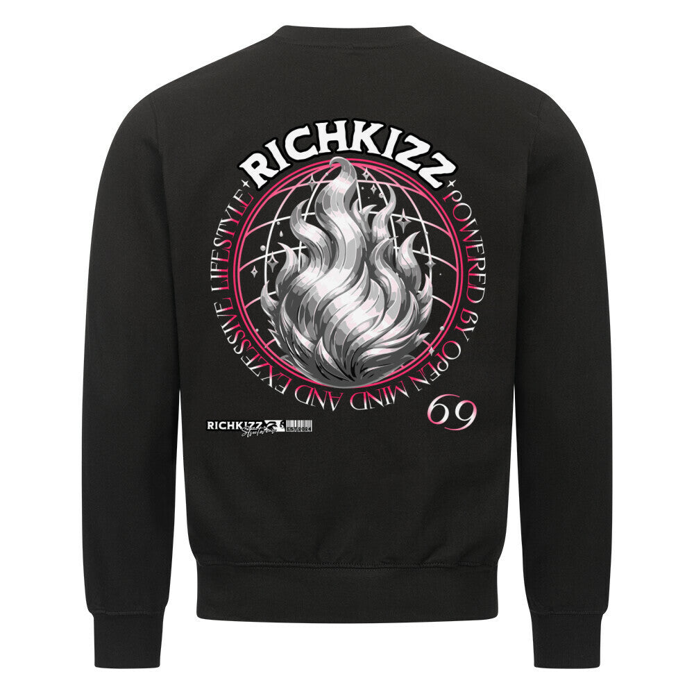 cooles fire sweatshirt für Männer schwarz, Streetwear Casual Wear Motiv