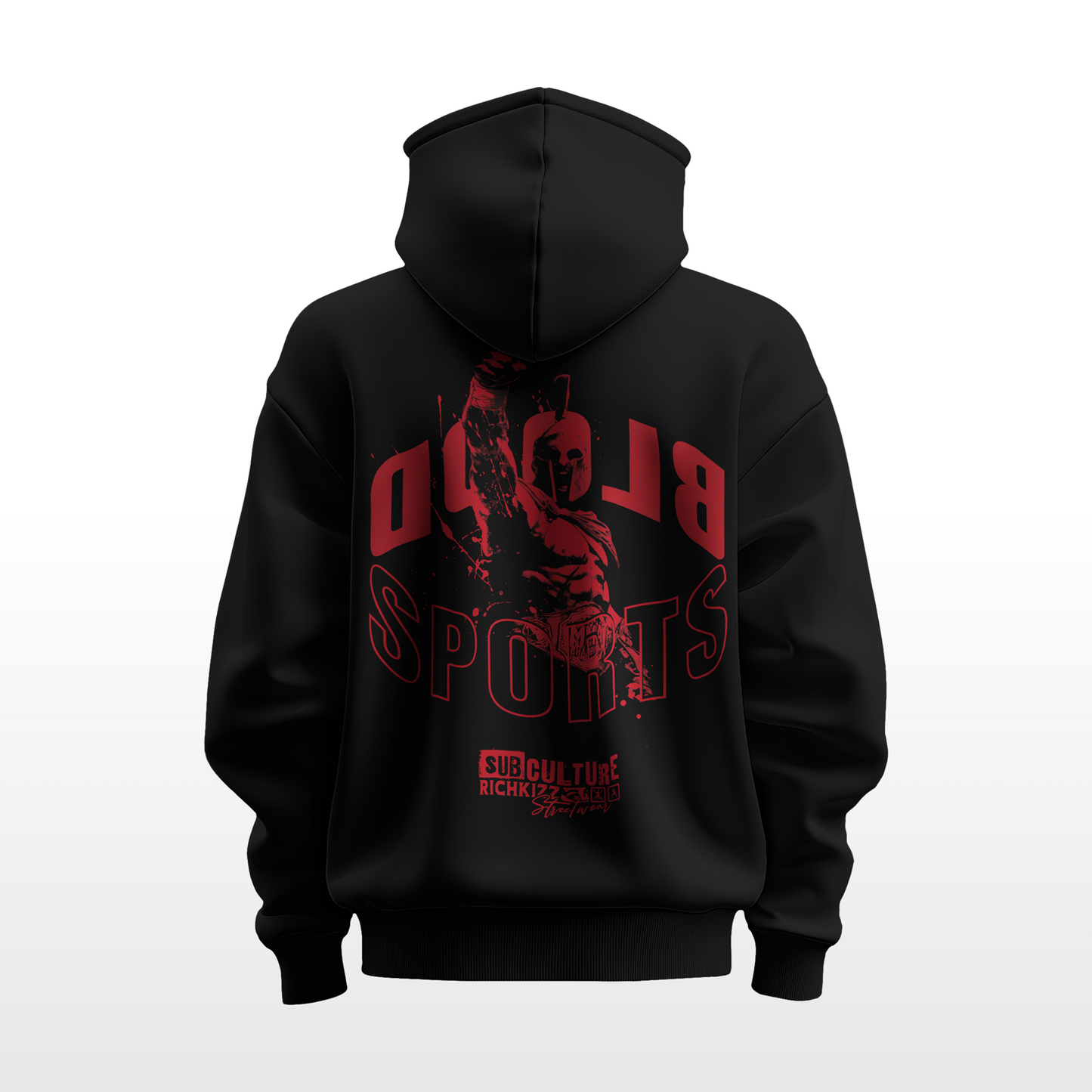 Der Premium Hoodie BLOOD SPORTS – locker geschnitten, massiv verarbeitet. Flauschige Bio-Baumwolle, doppelte Kapuze mit Futter, Set-In Ärmel und robuste Metalldetails. Robustes Fischgrätenband im Nacken, verstärkte Nähte und praktische Kängurutasche. Ein provokant angehauchtes Statement-Piece, das hält, was es verspricht.

Handarbeit aus Deutschland&nbsp;- ein echtes Unikat
OriginG Premium&nbsp;Produkt
Relaxed geschnitten - extra komfortabel
Limitiert
Farbe Schwarz mit Front und Backprint
Heavy 350 GSM