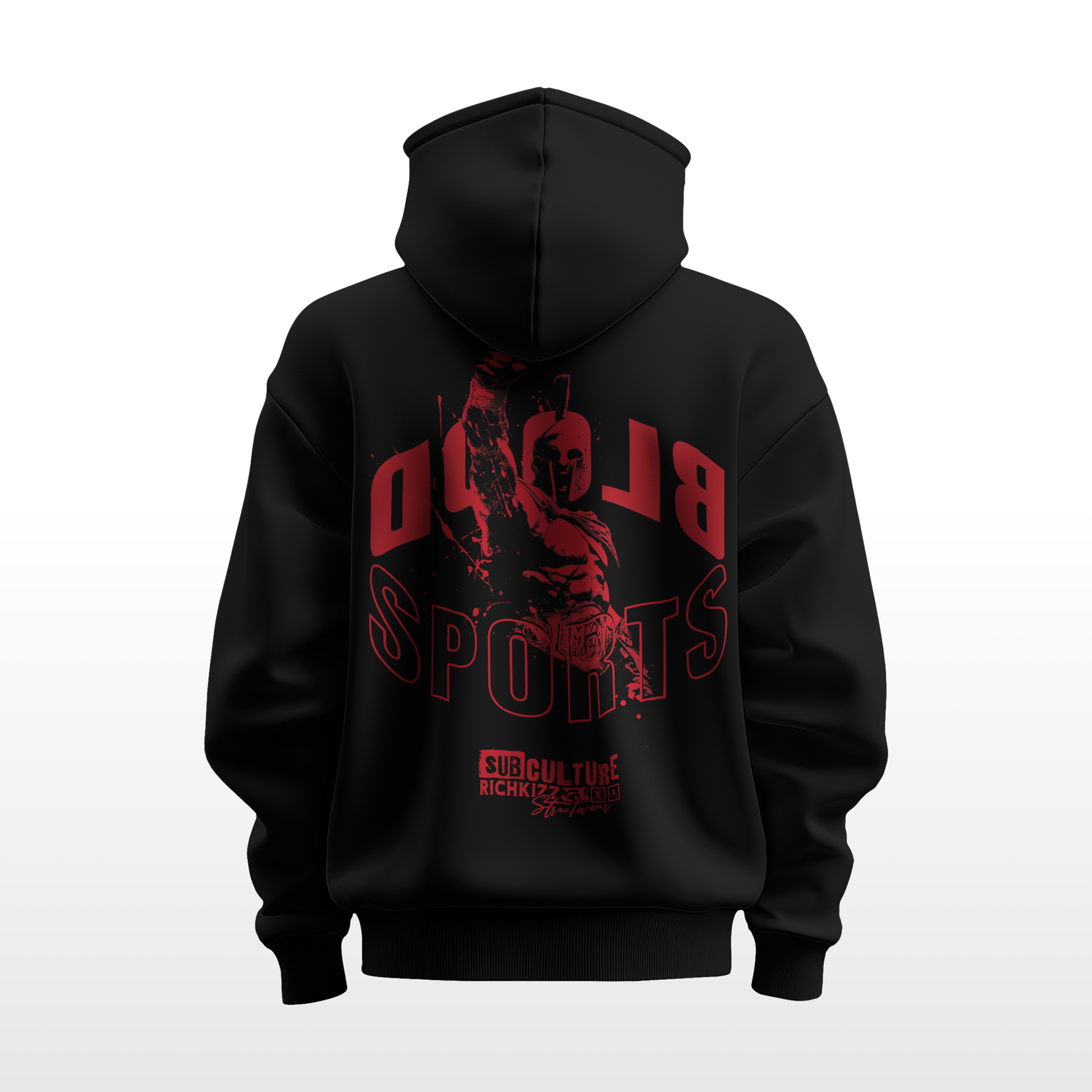Der Premium Hoodie BLOOD SPORTS – locker geschnitten, massiv verarbeitet. Flauschige Bio-Baumwolle, doppelte Kapuze mit Futter, Set-In Ärmel und robuste Metalldetails. Robustes Fischgrätenband im Nacken, verstärkte Nähte und praktische Kängurutasche. Ein provokant angehauchtes Statement-Piece, das hält, was es verspricht.

Handarbeit aus Deutschland&nbsp;- ein echtes Unikat
OriginG Premium&nbsp;Produkt
Relaxed geschnitten - extra komfortabel
Limitiert
Farbe Schwarz mit Front und Backprint
Heavy 350 GSM