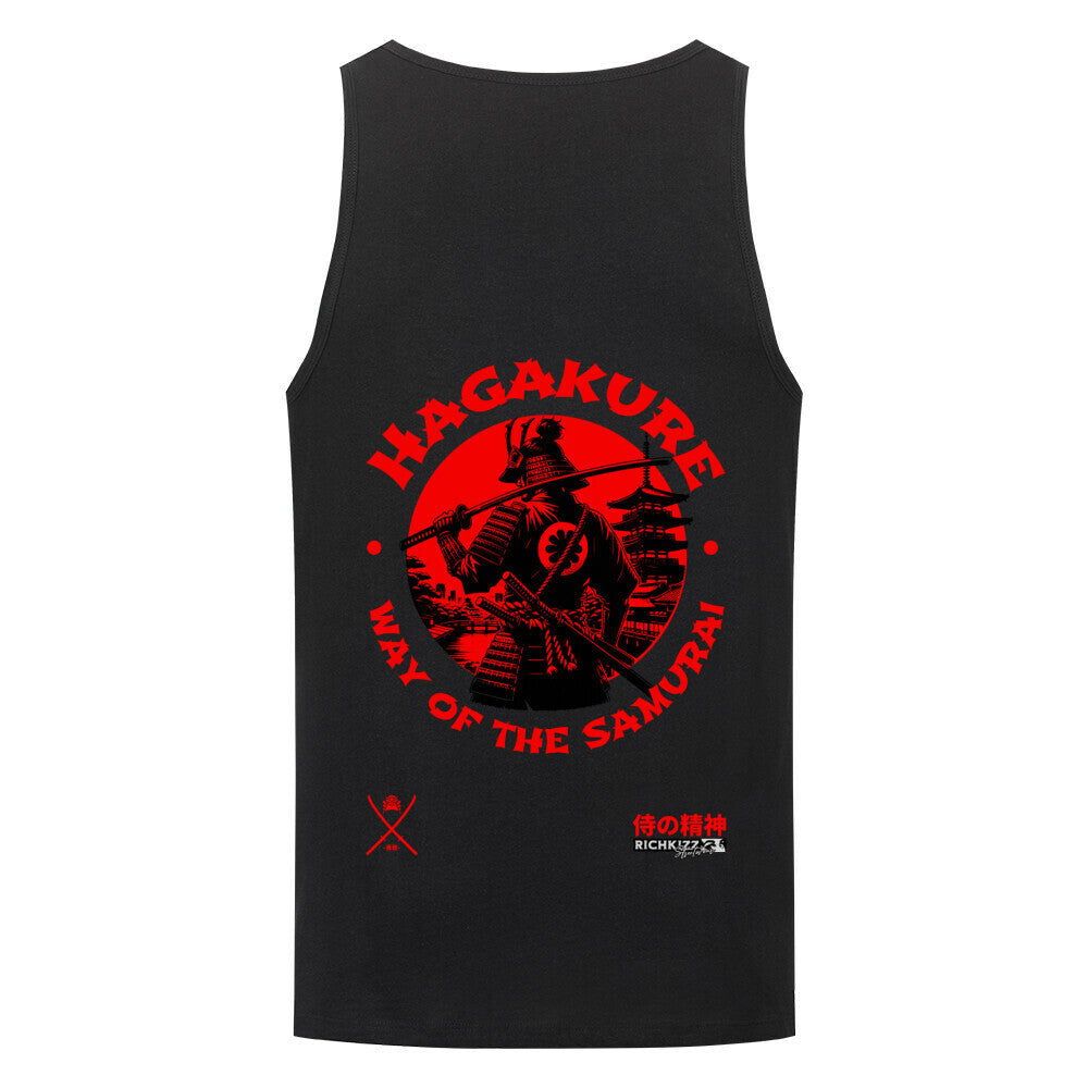 Hagakure Tanktop Männer, Backprint schönes Samurai Motiv Tank Top für Herren schwarz, Richkizz 