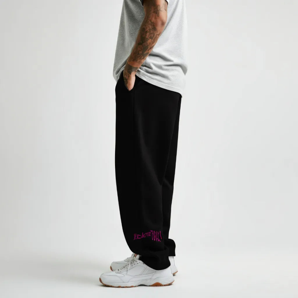 Unisex Oversized Damen Herren Sweatpants Jogger Jogginghose Streetwear Bad Clothing Purge Motiv black