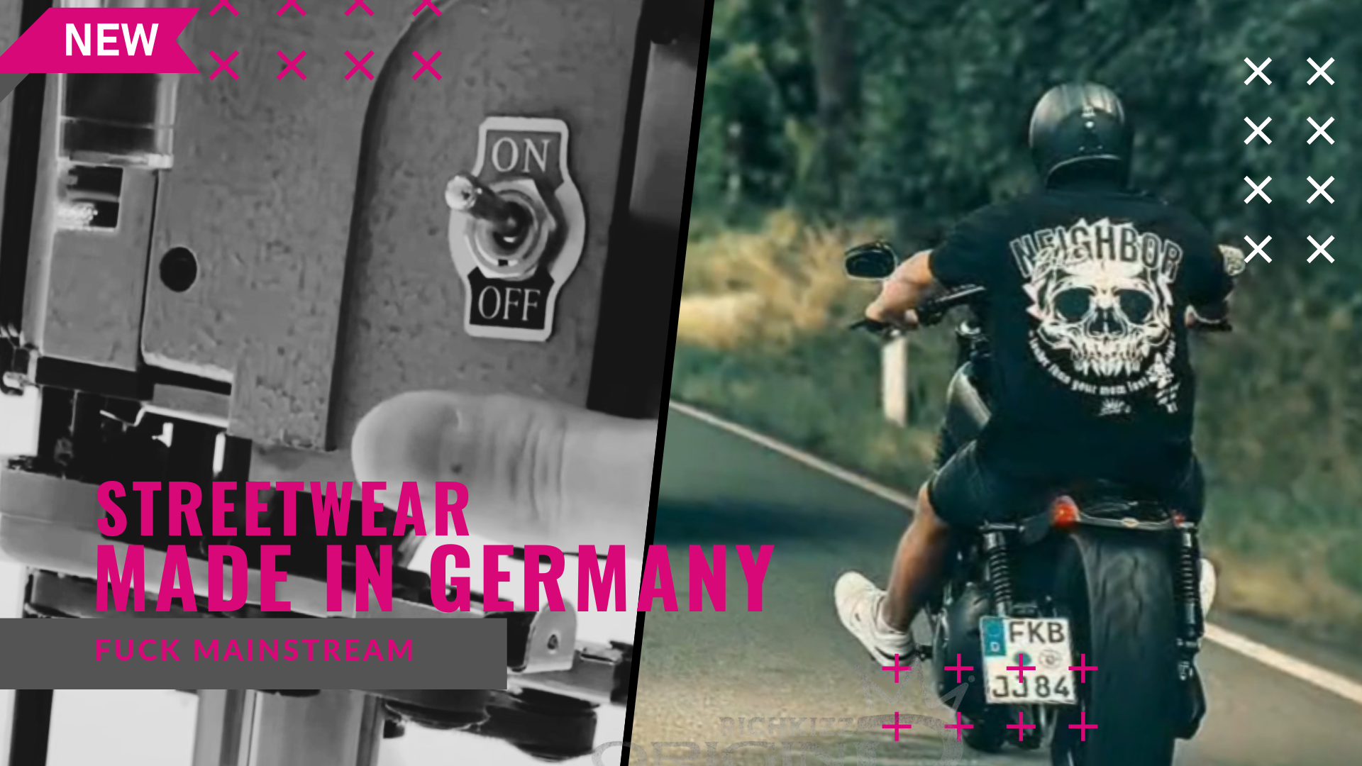 Video laden: Richkizz OriginG, Premium Streetwear made in Germany, vom Schnitt bis zu Print stellen wir unsere provokanten Streetwear T-Shirts und Hoodies zu 100 Prozent in Deutschland, Zwickau her. Krasse Prints und beste Verarbeitung ist unser Anspruch. 