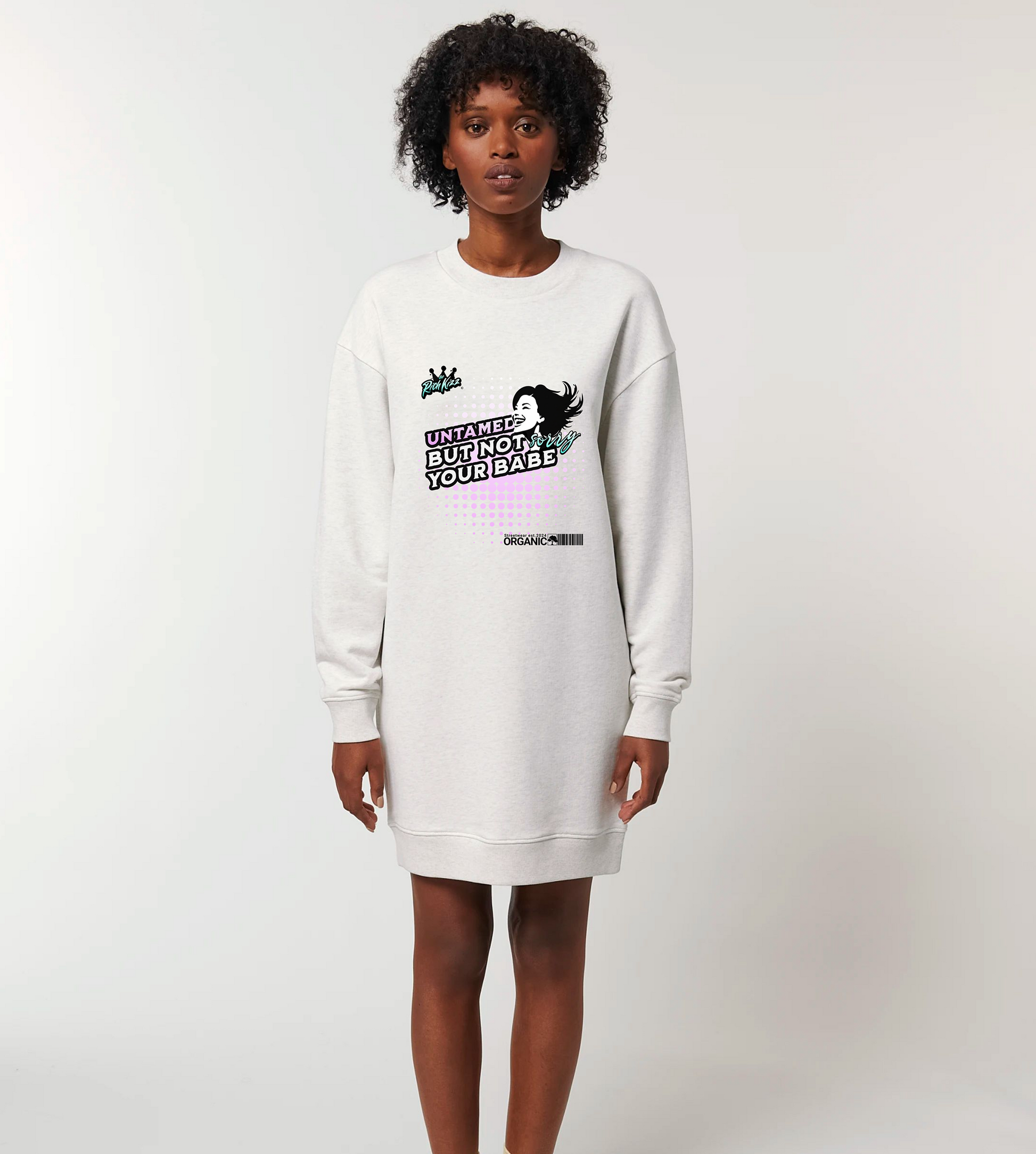 Sweatshirtkleid Frauen Streetwear mit Print aus Deutschland von Richkizz, untamed but not your babe design keid